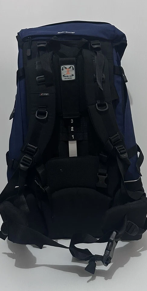 Mochila Vango Sherpa 60+10 Ajustable Enmarcada Mochilero Azul/Gris Foto 2 de 4