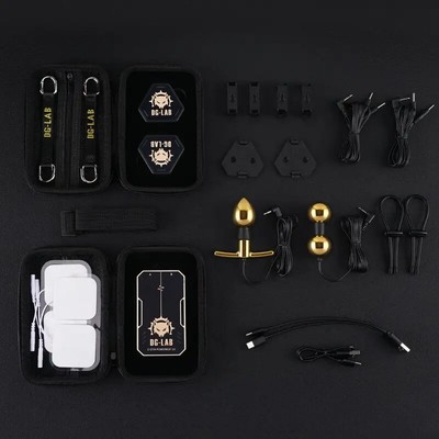E-Stim Powerbox 3.0 ''PawPrints'' Wireless Button Metal Electrode Shock Stimulator