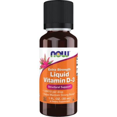 NOW Foods Extra Strength Liquid Vitamin D-3 25 mcg (1,000 Iu) 1 fl oz Liq