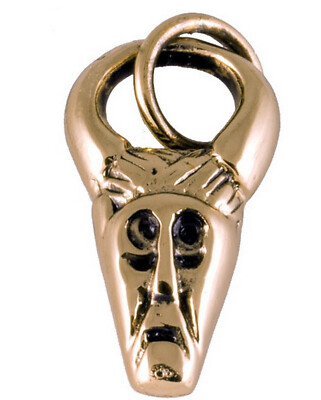 Bronze Wikinger Anhänger Tyr Amulett Gott der Krieger Kriegergott Lederschnur