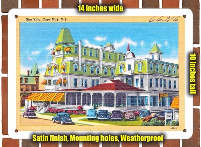 METAL SIGN - New Jersey Postcard - Star Villa, Cape May, N. J.