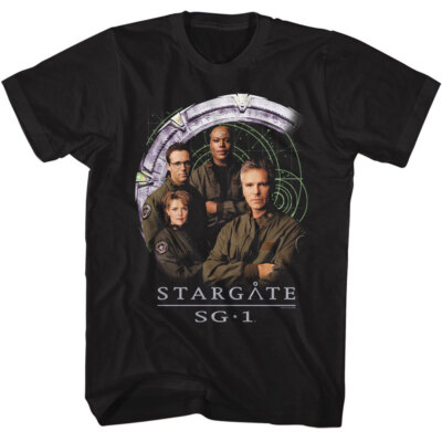 Stargate Sci Fi TV Show Time Travel To Ancient Egypt SG 1 Cast Men's T Shirt