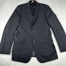 Pronto Uomo Black Blazer Mens 42XL Long Suit Wool Blend Two Button Sport Coat