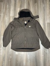 Carhartt Men s 2XL Tall Green Hooded Full Zip Work Jacket 3M Thinsulate