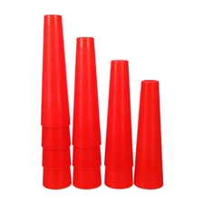 10pcs Plastic Yarn Bobbins Red Conical Spools For Embroidery And Knitting