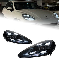 For Porsche Cayenne 2011-2017 Animation Front Lamps Pair LED Headlight Assembly