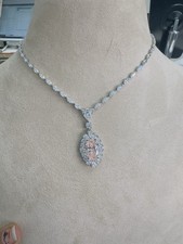 32.11ct labgrown PINK OVAL AND MARQUISE DIAMOND GRADUATED DESIGNER NECKLACE IGI