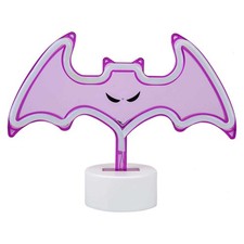 Neon Bat Table Light Halloween Decoration 20cm x 26cm Purple X 1