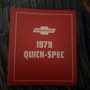 VINTAGE 1979 CHEVROLET CHEVY QUICK SPEC EMPTY BINDER NO CONTENTS GM 