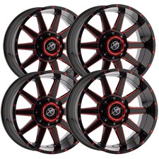 Set Of 4 Xf Off-road Xf-219 18x9 5x55x5.5 12mm Blackred Wheels Rims