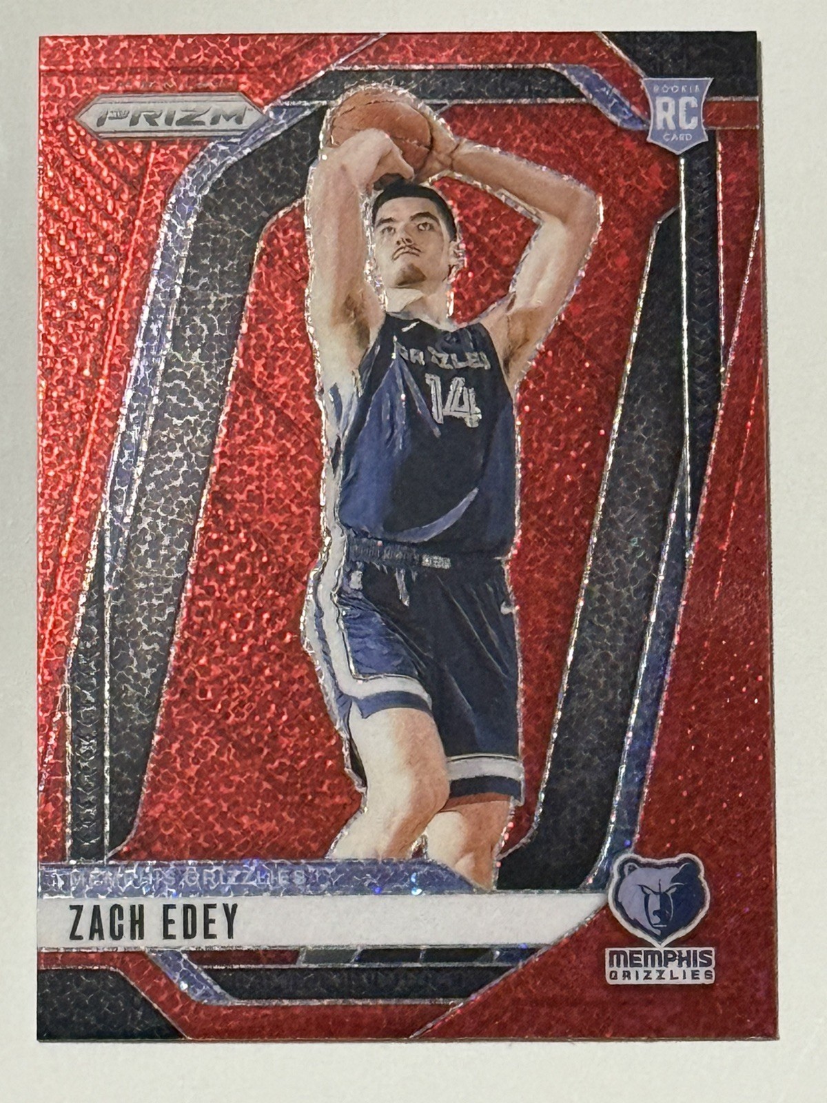 2024-25 Panini Prizm Zach Edey Red Sparkle RC SP #249 Grizzlies