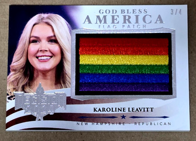 Decision 2024 U6 Karoline Leavitt God Bless America Flag Patch Silver 3/4 Made