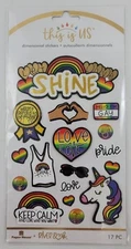 This Is Us Dimensional Stickers Paper House 17 PC Shine Rainbows Love River Ink