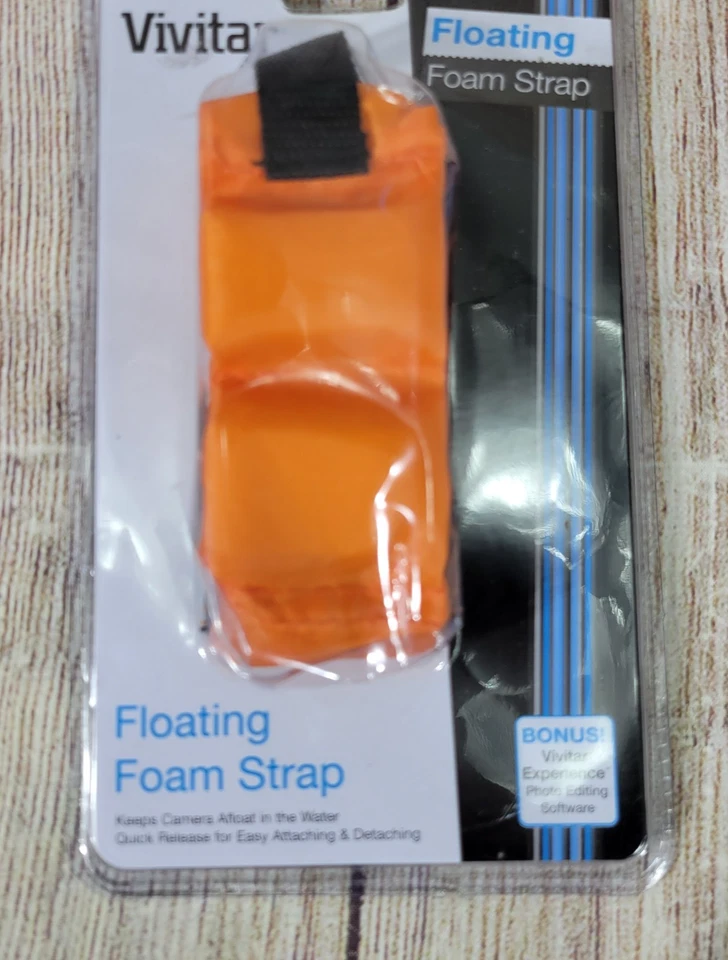 Correa de muñeca de espuma flotante naranja Vivitar para cámara + SLR + videocámara Foto 2 de 4