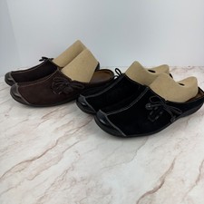 LOT Natural Soul Naturalizer Fanner Mules Slip On Brown Black Leather Clogs 7.5