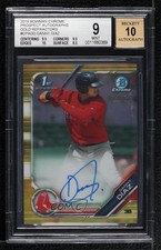 2019 Bowman Chrome Prospects Gold Refractor 3/50 Danny Diaz BGS 9 MINT Auto 5d9