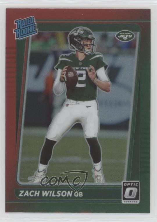 2021 Panini Donruss Rated Optic Holo Red Green Preview Zach Wilson Rookie RC 2r3