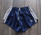 ADIDAS MADE IN WEST GERMANY 80's SHORTS BLUE VINTAGE GYM RETRO NYLON SIZE D6 M