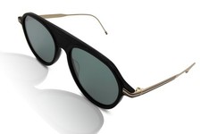 Thom Browne Sunglasses TB-809 A-BLK-GLD-Black/White Gold/Grey