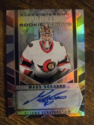 2022-23 UD Black Diamond Sparkling Rookie Scripts Mads Sogaard #SCR-MS Senators