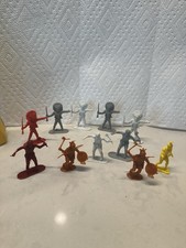 Vintage Marx Native American Indian Figures Mixed Colors Hong Kong Lot