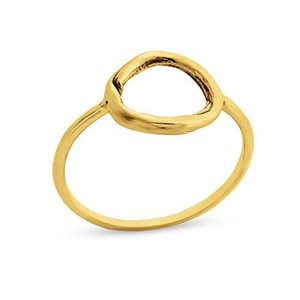 Authentic Azaggi Gold Plated Medium Karma Ring Circle Spiritual Stackable Women Jewelry