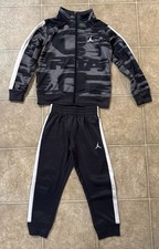 Kids Nike Air Jordan Full Zip Jacket Pants Set Grey/White Size 5