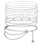 Summer Beach Waist Jewelry for Women 10 Pcs Belly Chain Adjustable Waist Chain