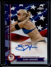 2024 Topps Chrome US Olympics Sara Hughes Auto Autograph Flag Refractor #/76 USA
