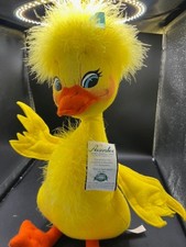 Annalee Easter Baby Ducky 14" 2006 Yellow Duck Girl Eyelashes Makeup Bow Tag VGC
