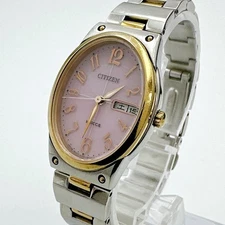 Citizen Wicca Pink Dial Women's Solar Watch Excellent Condition Stylish Design