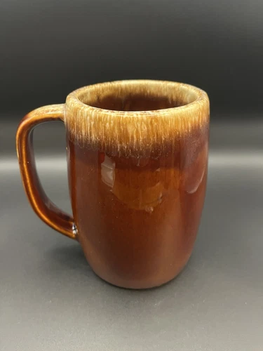 Vintage 1960’s Hull Pottery Made In USA Brown Drip Glazed Mug