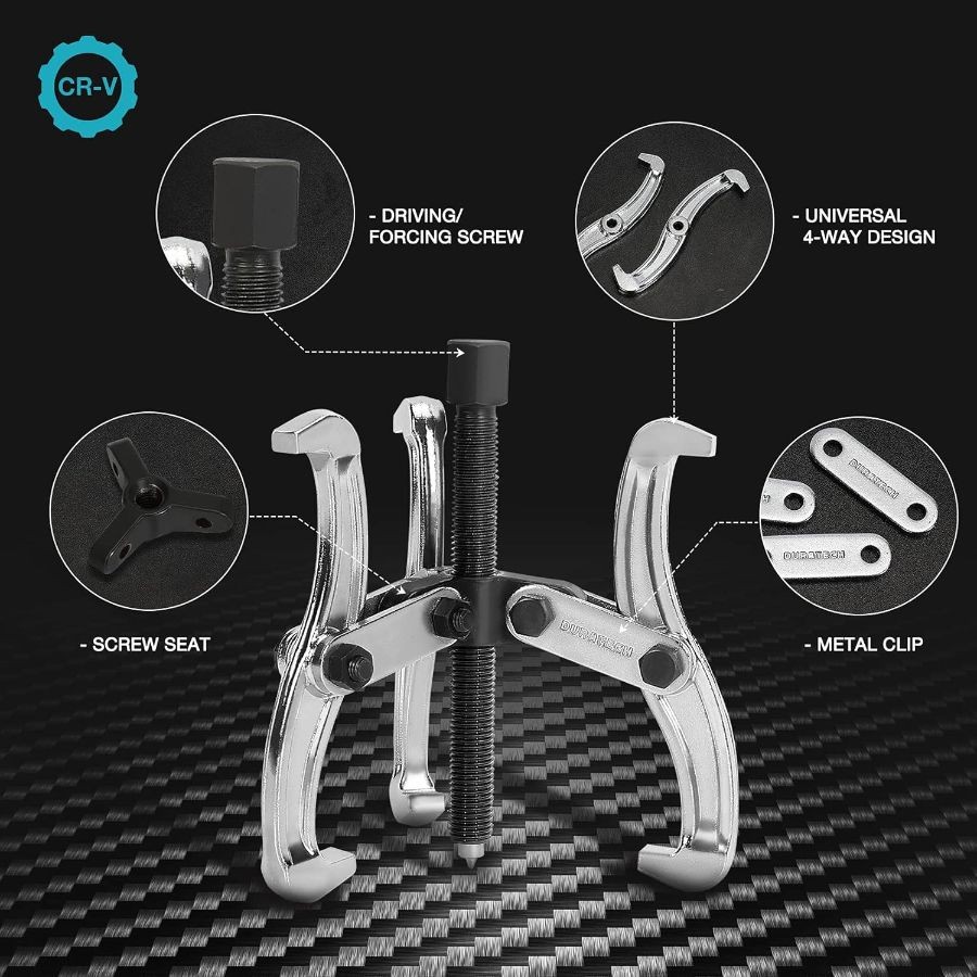 4-Inch 3-Jaw Gear Puller, Removal Tool for Gears, Pulleys, Bearings 4-Inch