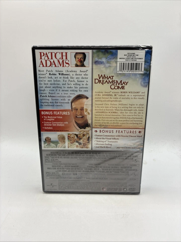 Patch Adams / What Dreams May Come DVD Double Feature Robin Williams New Sealed - Image 2 of 4