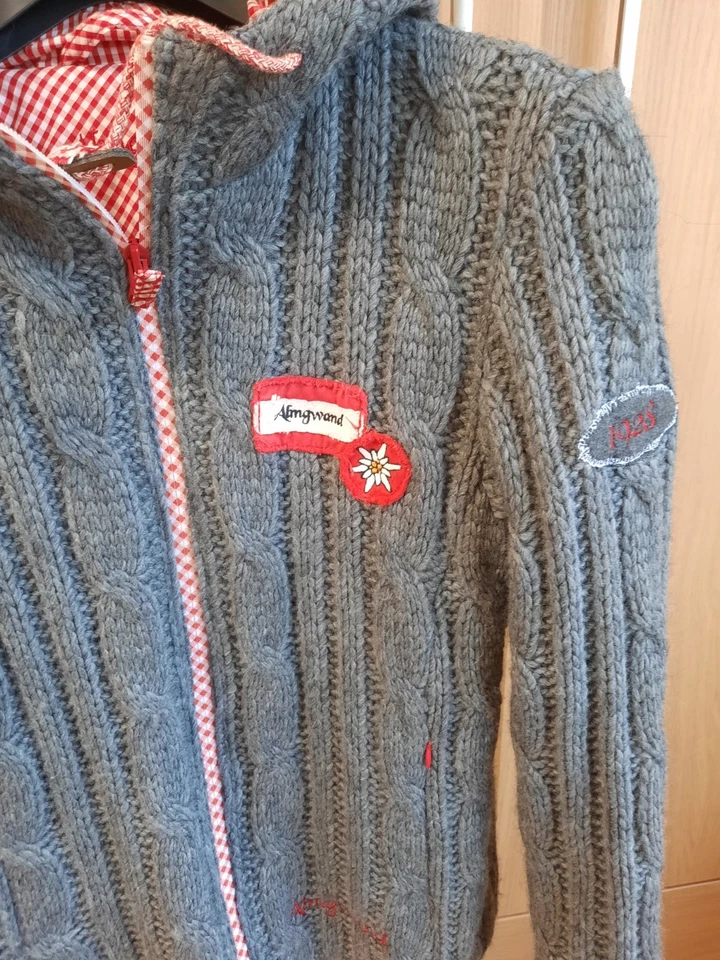 Trachtenjacke für Damen von Almgwand, Outdoorjacke Gr. 36, antharazit mit Kapuze - Bild 3 von 3