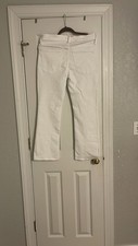 Madewell White Mid Rise Kick Out Denim Pants