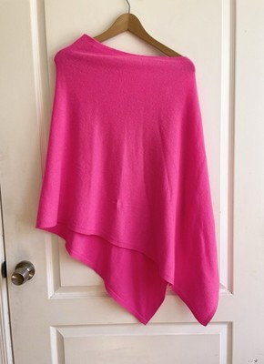 Lilly Pulitzer 100% Cashmere Poncho Wrap Bright Pink One Size Soft 