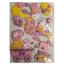 Pink 3D Decoration Stickers Baby Nursery Wall Decor Cute Craft NEW
