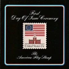 #1622 First Day Ceremony Program 13c Colonial Flag Stamp