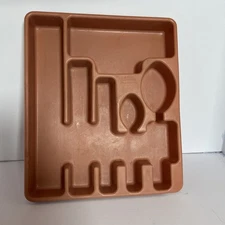 Vintage Rubbermaid Flatware Organizer Drawer Tray Terra Cotta Mid Century Modern