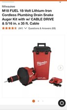 Milwaukee 2772A-21 M18 FUEL Drain Snake with Cable Drive Locking