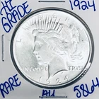 1924 SILVER PEACE DOLLAR AUTHENTIC HI GRADE U.S. MINT COIN FREE SHIPPING 5864