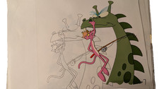 PANTERA ROSA PRODUCCIÓN VINTAGE ANIMACIÓN PINTADA A MANO 1CEL + 1 DIBUJO FRITZ FRELENG