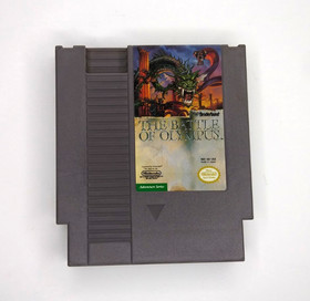 Nintendo NES Battle of Olympus Game Cartridge, Instruction Manual, Dust Sleeve