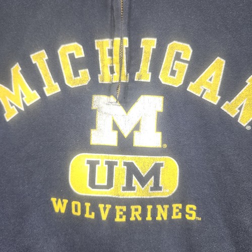 University Of Michigan Herren XL Jansport Quarter Zip Pullover Sweater Navy Blau - Bild 11 von 12