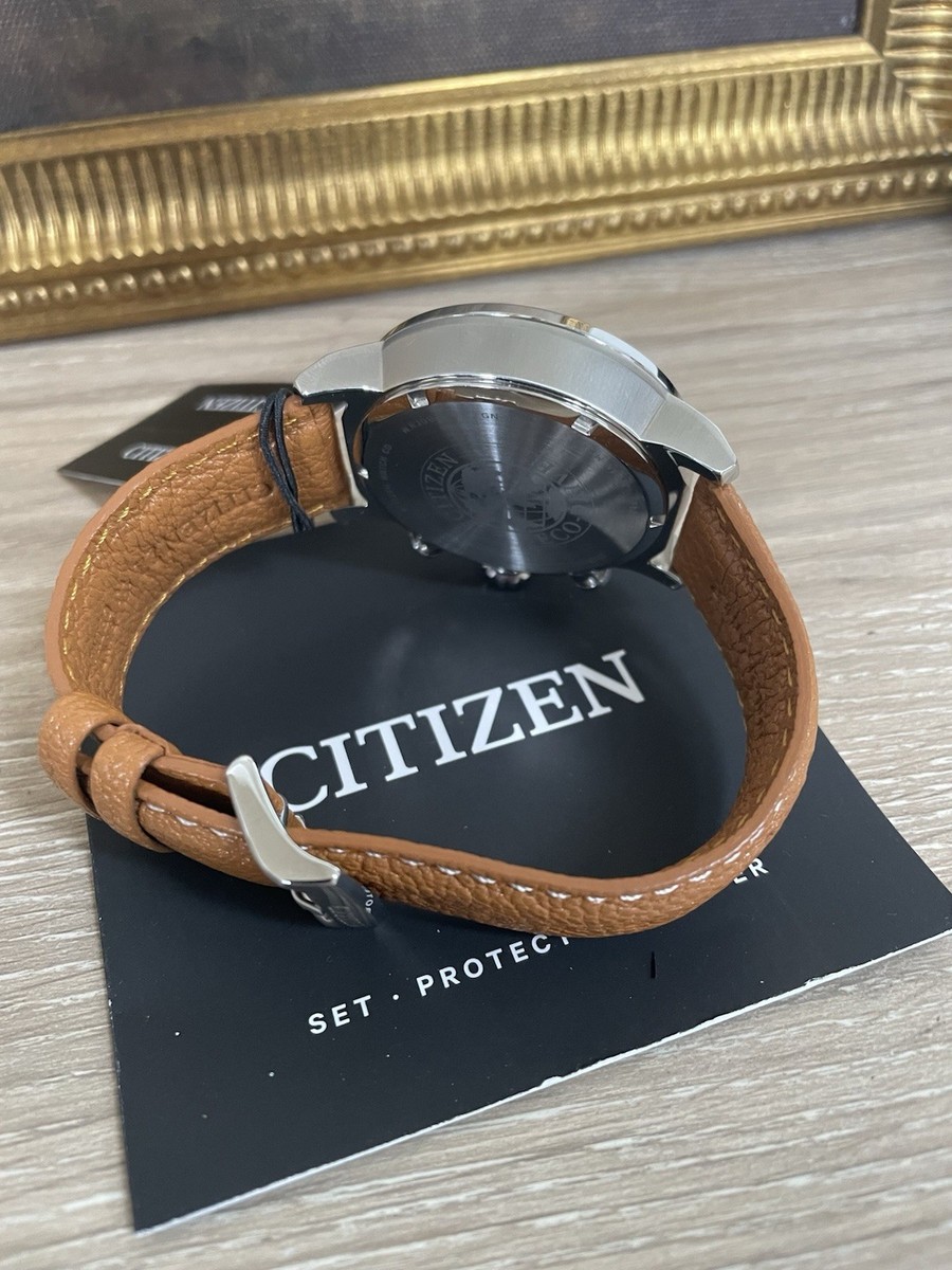 Citizen Eco-Drive Brycen 44mm Stainless Steel Brown Leather Strap
