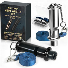Dual Emergency Whistles 2 Pack   120Db Survival Whistles for Hiking, Camping 