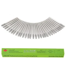 30Pcs 3mm Cylindrical Diamond Grinding Bits for Dremel Jewelry Lapidary Tools