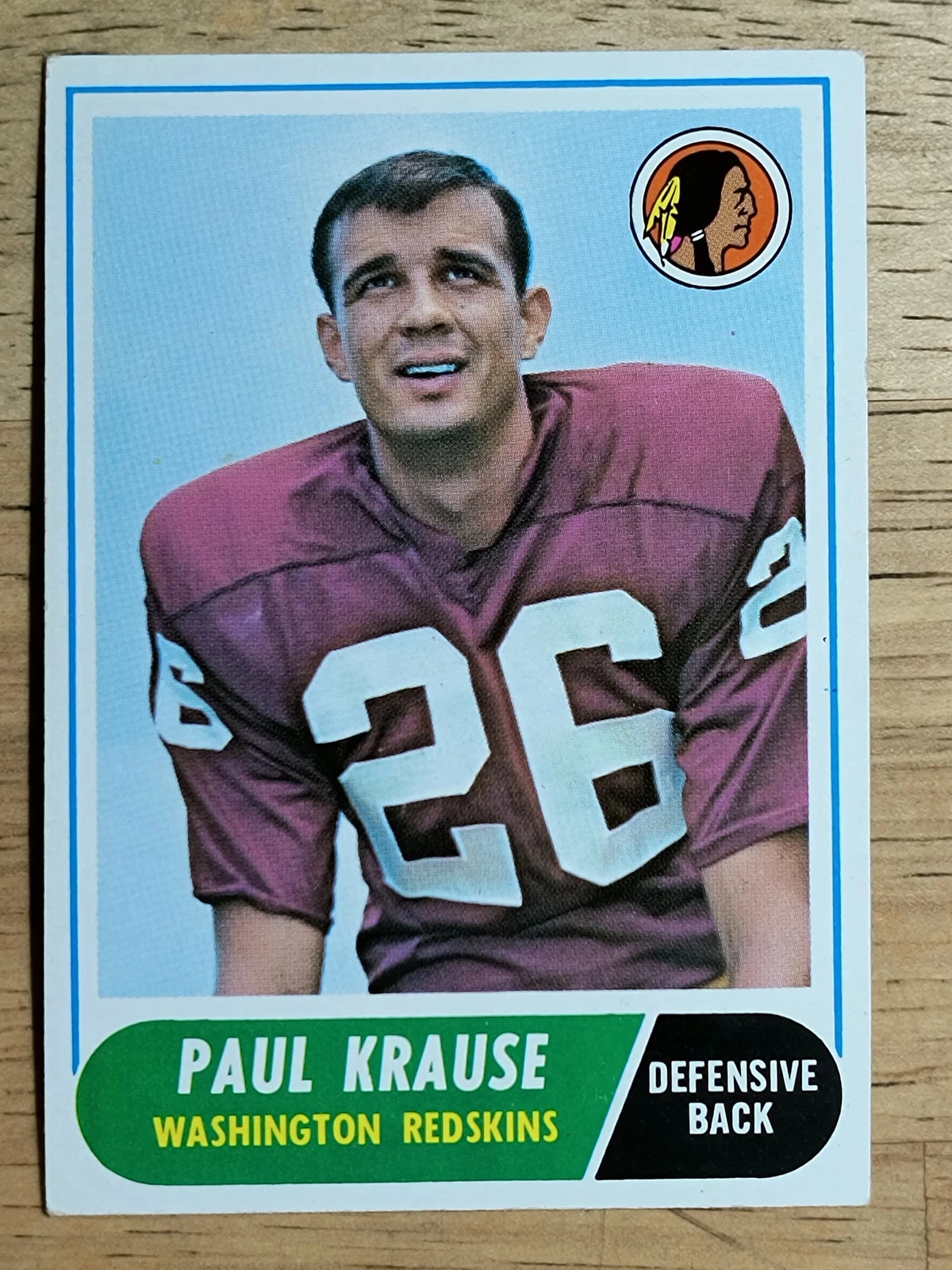 1968 Topps #166 Paul Krause (EX)