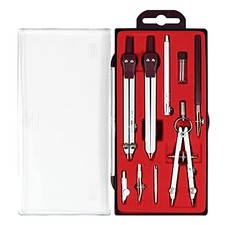Drawing 9Pc Geometry Set Metal Compass, Geometry Precision Tool for Student,